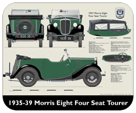 Morris 8 4 seat Tourer 1935-39 Place Mat, Small